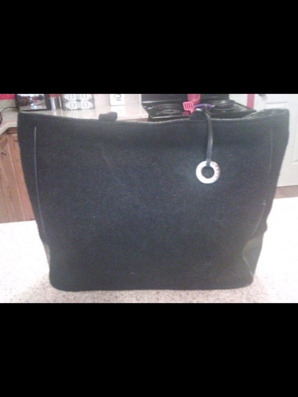 Givenchy Perfume Black Women's Tote Bag with Silver Accent